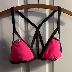 Size Medium Xhilaration Pink and Grey Swim Top